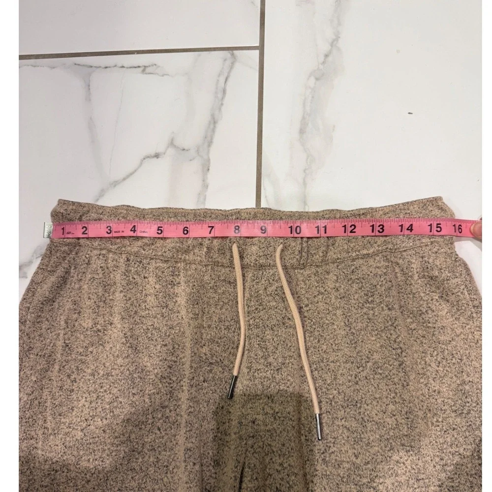 Nordstrom Womens Marled Knit Lounge Pants Tan Beige Drawstring Relaxed Medium - Picture 4 of 6